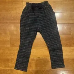 KPリボン付きグリーンチェックパンツ