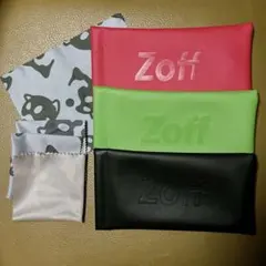 匿名配送 Zoff ソフト メガネケース グリーン ブラック ピンク3色セット