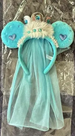 東京ディズニーリゾート カチューシャ　ミニー花嫁　ティアラ　ベール　水色　ブルー