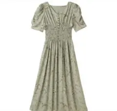 GRL 花柄シャーリングワンピース