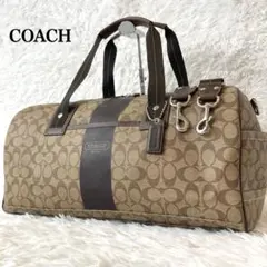 ✨極美品✨コーチ ボストンバッグ シグネチャー 2way レザー　PVC 大容量