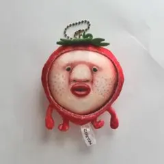 こびとづかん　イチゴクレナイ　むにゅぬいぐるみキーホルダー