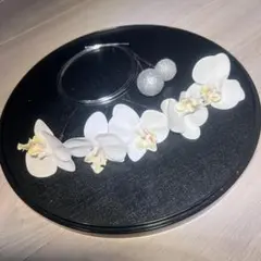 胡蝶蘭 髪飾り 結婚式 成人式 和装 卒業式 ウエディング ha174 ホワイト