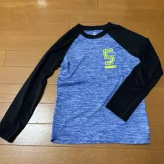 GapFit 長袖カットソー XS(130〜相当)青/黒 サッカー 運動着