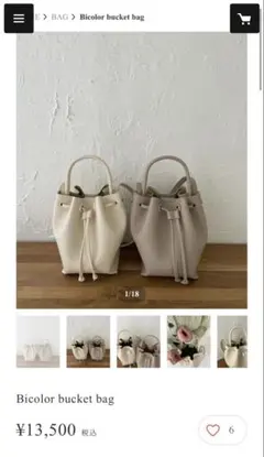 【erme】Bicolor bucket bag バイカラー ハンドバッグ