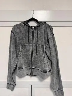 weliseコットンケミカルオーバーダイスウェット コンパクトショートパーカー