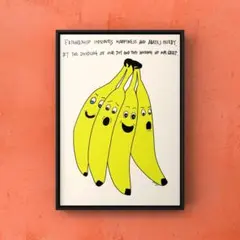 ★A4フレーム付き★オリジナル アートポスター Bananas バナナ