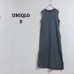 ユニクロ　マーセライズコットンスリットワンピース　ノースリーブ　フレア　綿　Ｓ