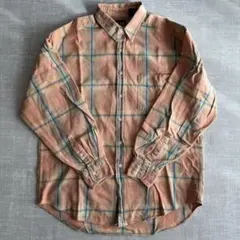 OLD GAP オレンジ系 チェック柄 長袖ネルシャツ