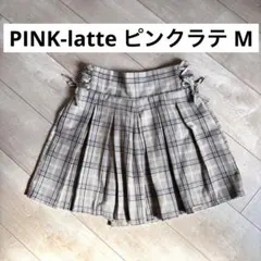 ピンクラテ　キュロット　ショートパンツ　チェック柄