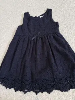 H&M ダークネイビー レース ワンピース 92/98