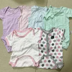 ベビー肌着 下着 ボディスーツ 70-80cm カラフル 女の子 男の子