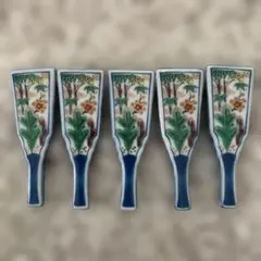 羽子板型　箸置き　5個セット　松竹梅　寿　未使用