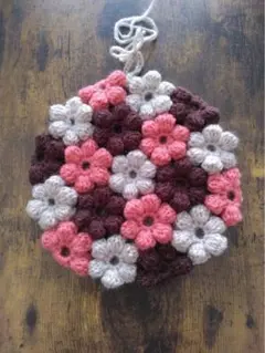 新商品❣️♡ふんわりモコモコ可愛い秋色カラーのお花のポットマット♡