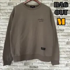 RAGOUT Mサイズ トレーナー　スウェット　茶　英語プリント　ゆるダボ