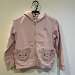 メゾピアノ⭐︎ クマポケット付きピンクパーカー