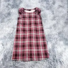 『Couture brooch』ワンピース　チェック柄　ノースリーブ　パール装飾