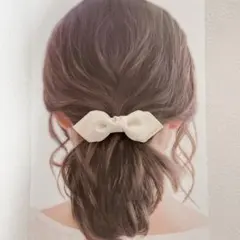 【重ねリボン】ヘアアクセ　ハンドメイド　結婚式　お呼ばれ