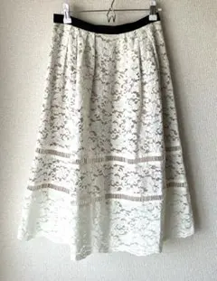 JUSGLTTY 白レース フレアスカート 1 未使用