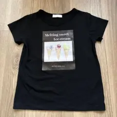 RETORO GIRL mini 半袖Tシャツ 黒 130cm