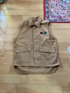 ベージュ ポケット付き ベスト