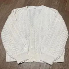 スクールホワイト ニット カーディガン Vネック