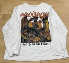 古着 ホワイト グラフィックプリント ロングスリーブTシャツ