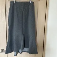 UNIQLO グレー ゴム フレア ロングスカート M
