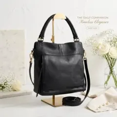 美品✨️SAZABY 2WAYオールレザートートバッグ 黒 通勤 A4収納 肩掛け