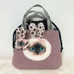 コヤンイサムチョン うさぎ着ぐるみ猫 デニムトートバッグ - メルカリ