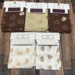 クマ柄くま柄 ベア柄 ブラウン系5枚セット バラ売り可能 茶色系