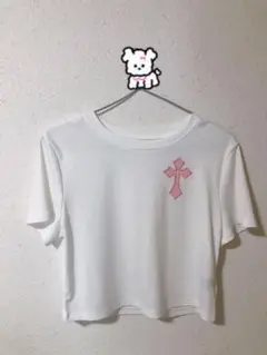 SHEIN クロス刺繍入りTシャツ