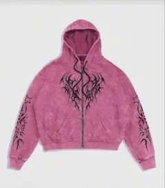 ジップパーカー　ピンク　海外　Y2K