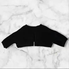 【AZUL】透かし編み クロップドボレロ 半袖カーディガン 黒