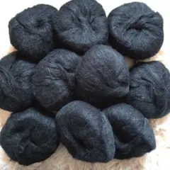 モヘア毛糸　編み物　10玉　手芸　250g　ブラック　黒