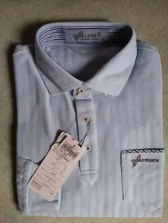 CARIBA SPORTS 水色ポロシャツ M　¥1300長袖