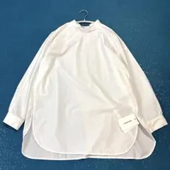 【新品タグ付き/24SS】MIDIUMISOLID スタンドカラー ブラウス 白のサムネイル