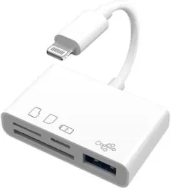 4in1 iPhone SDカードリーダー lightning用 カードリーダー