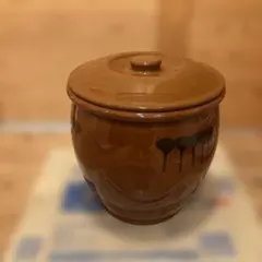 陶器製 漬物容器 蓋付き 茶色 - メルカリ