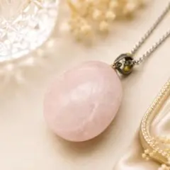 優美なローズクォーツネックレス ～淡桜に宿るやさしい輝き～SILVER 