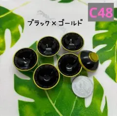 【C48】樹脂粘土・ミニチュア食器・らーめんどんぶり ブラック×ゴールド6個