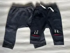 ダークブルー顔刺繍パンツ2点セット