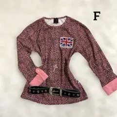 00s y2k 豹柄　レオパード　プルオーバー　ユニオンジャック　海外girl