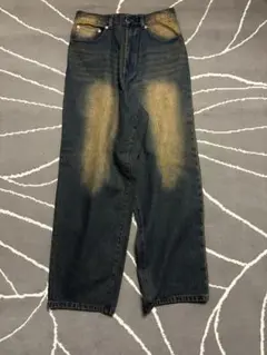 ダメージ加工 ワイドレッグデニムパンツ