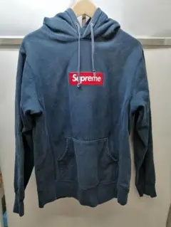 Supreme box logo hooded sweatshirt navy