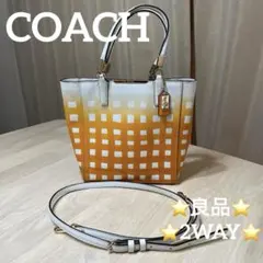 ⭐️良品⭐️コーチ⭐️マディソン⭐️サフィアーノレザー⭐️チェック⭐️2WAY⭐️ハンドバッグ