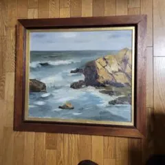 K. Kubo 海の風景 油彩額縁 K. Kubo 海の風景 油彩額縁 - メルカリ