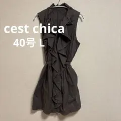 セシカ ノースリーブ フロントジップ ワンピース 40 Lサイズ