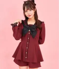 シーハニ ワインレッド セットアップ シークレットハニー Secret Honey トレンチ風セットアップ