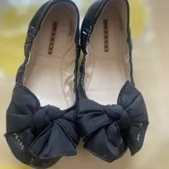最終値下 PRADA プラダ フラットシューズ バレエシューズ リボンのサムネイル